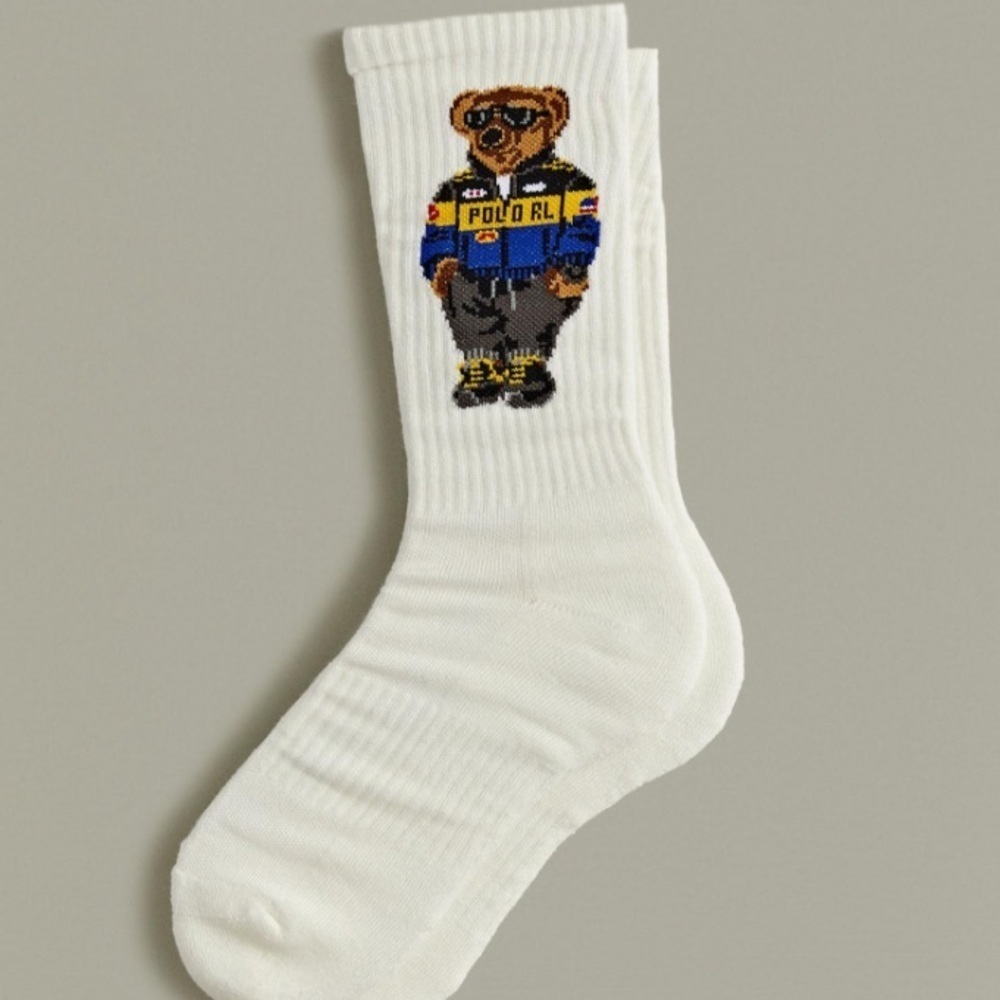 Polo Ralph Lauren racer bear socks new with tags